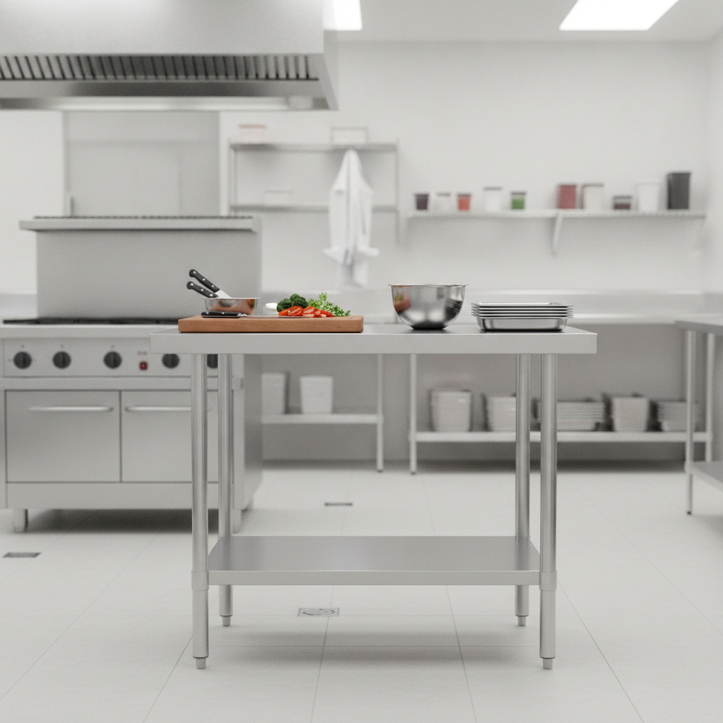 430 Stainless Steel Prep Table 600mm for Food Preparation