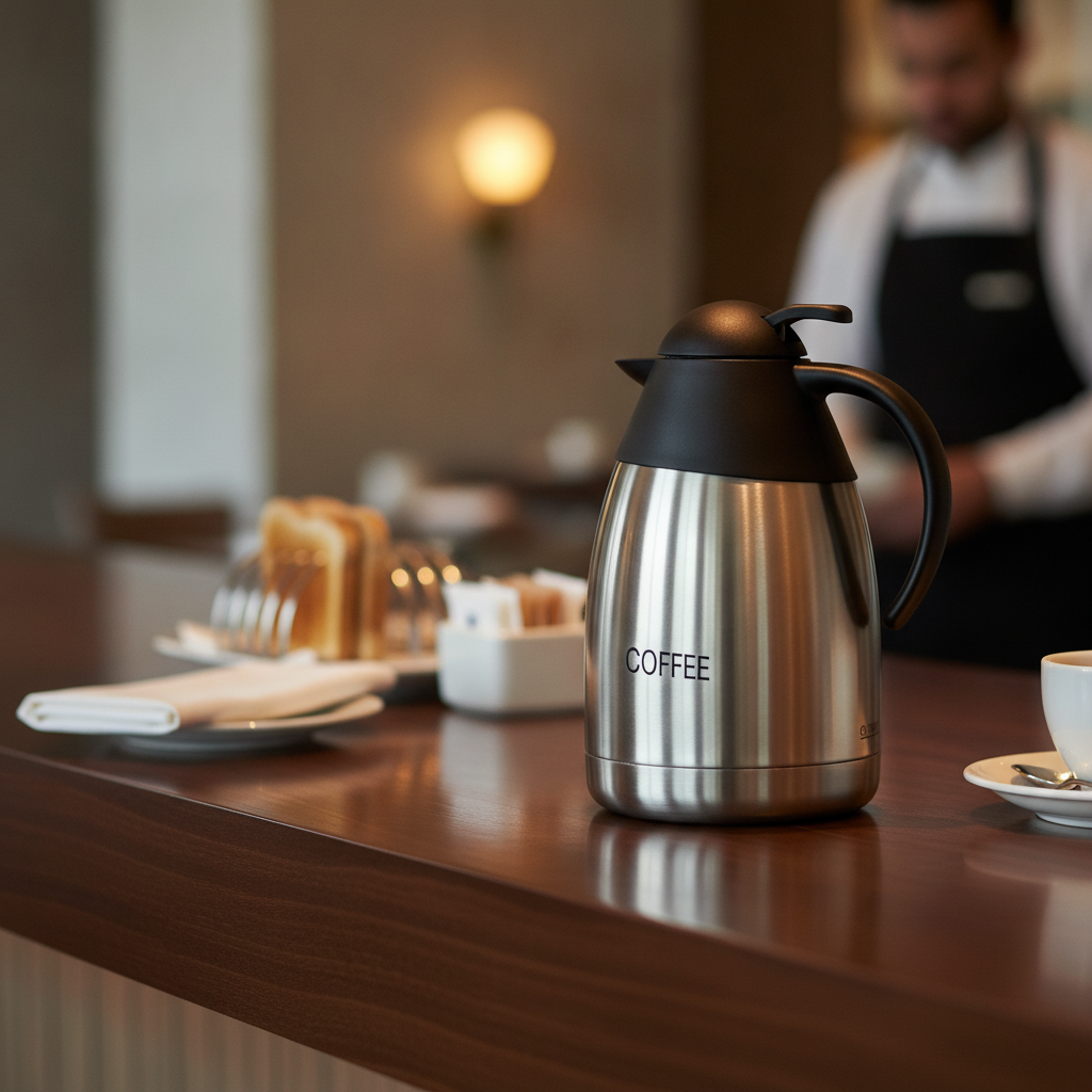 Stainless Steel Insulated Hot Drinks Jug 1.5L for Breakfast Services