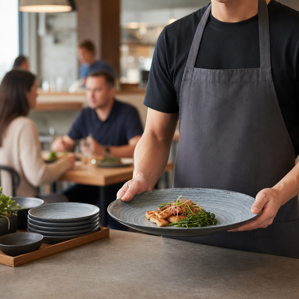 Slate Plates 228.6mm Melamine for Fast Casual Dining (Pack of 12)