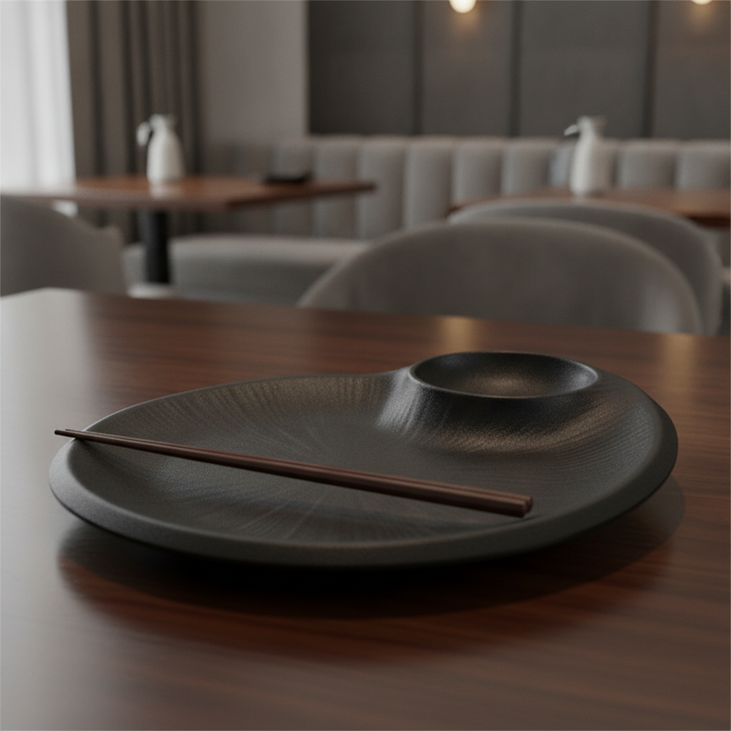 Melamine Black Plate 300x25mm for Stylish Dining