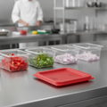 Polyethylene Square Food Storage Container Lid Red for Food Safety