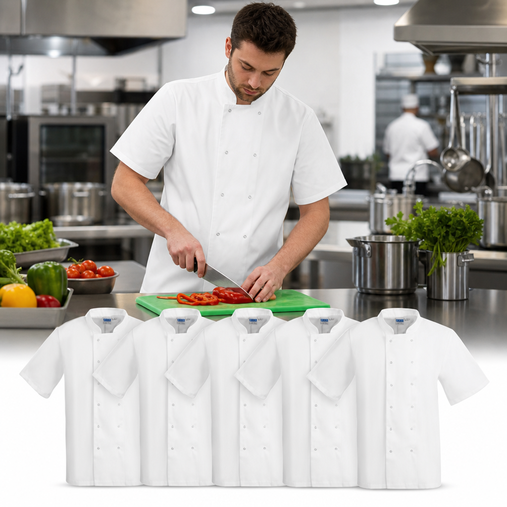 Unisex Short Sleeve Chef Jackets Multipack for Commercial Kitchens