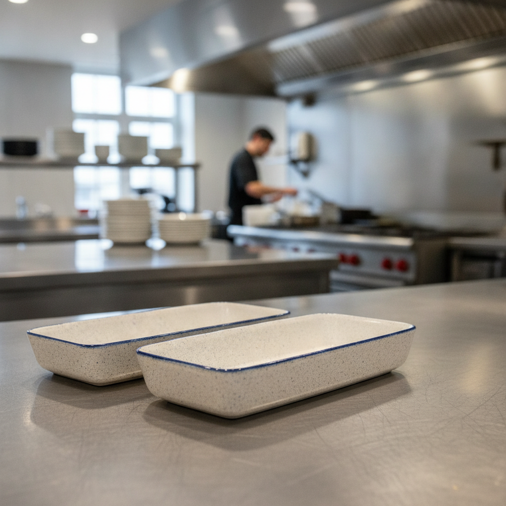 Super Vitrified Ceramic Rectangular Baking Dishes 3L for Serving & Baking (Pack of 2)