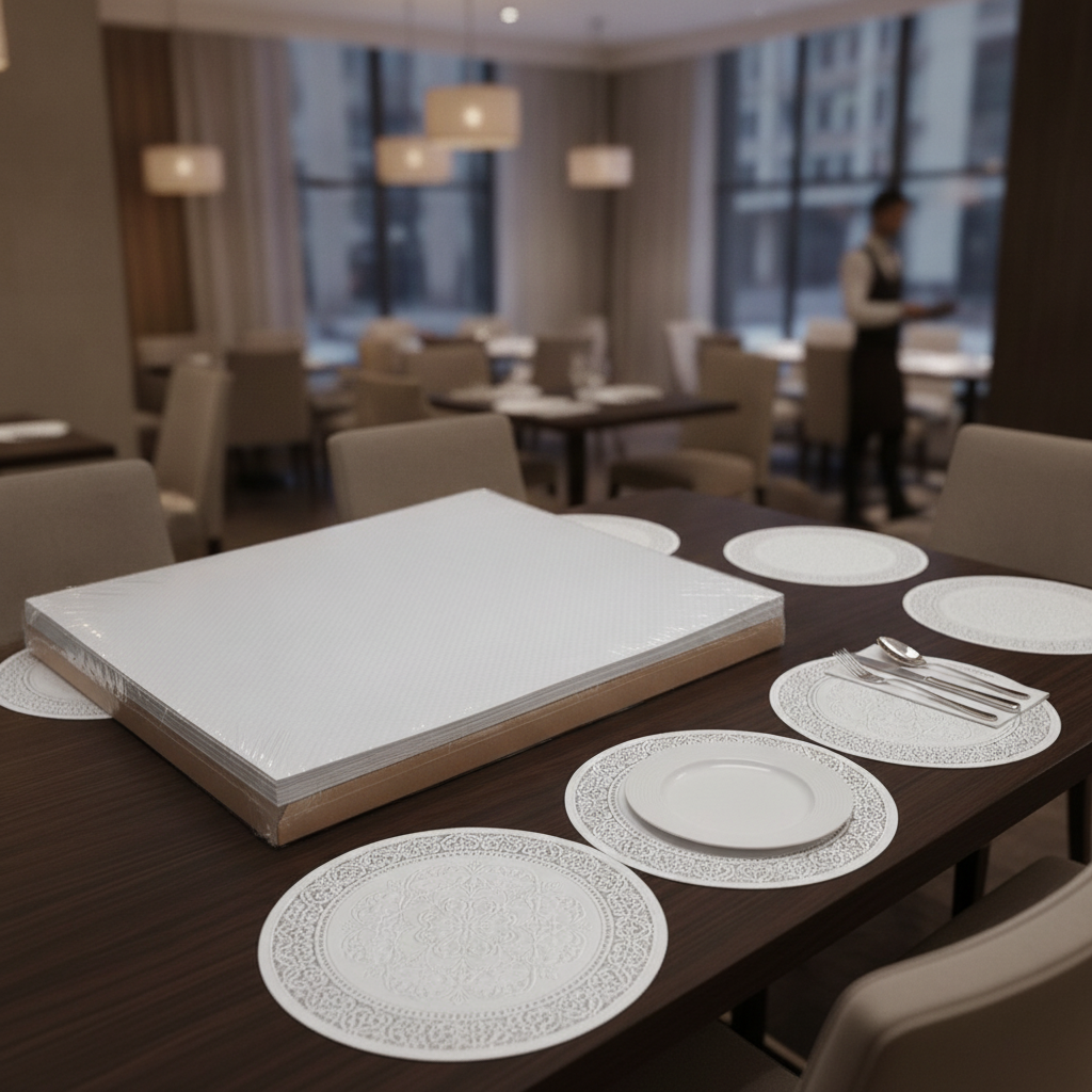 Embossed White Paper Placemats 2.47kg for Table Displays (Pack of 500)