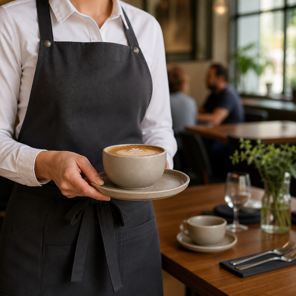 Saucers 120mm Sand Stoneware for Tea & Coffee Service (Pack of 6)