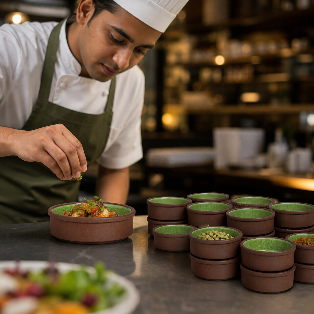Stacking Trays Vitrified Stoneware for Kitchen Use (Pack of 12)