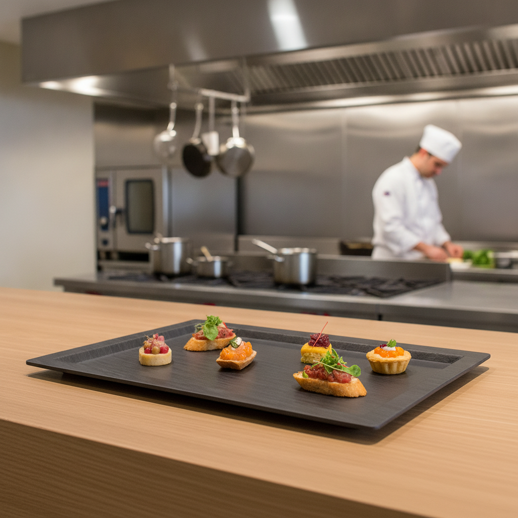 Slate Effect Melamine GN 1/1 Tray for Food Displays