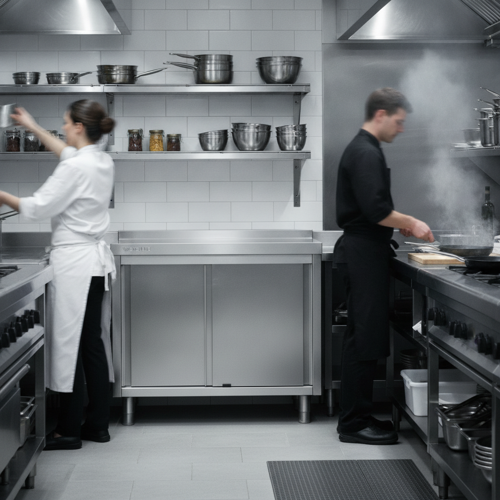 Stainless Steel Floor Standing Cupboard 900x900mm for Kitchen Storage