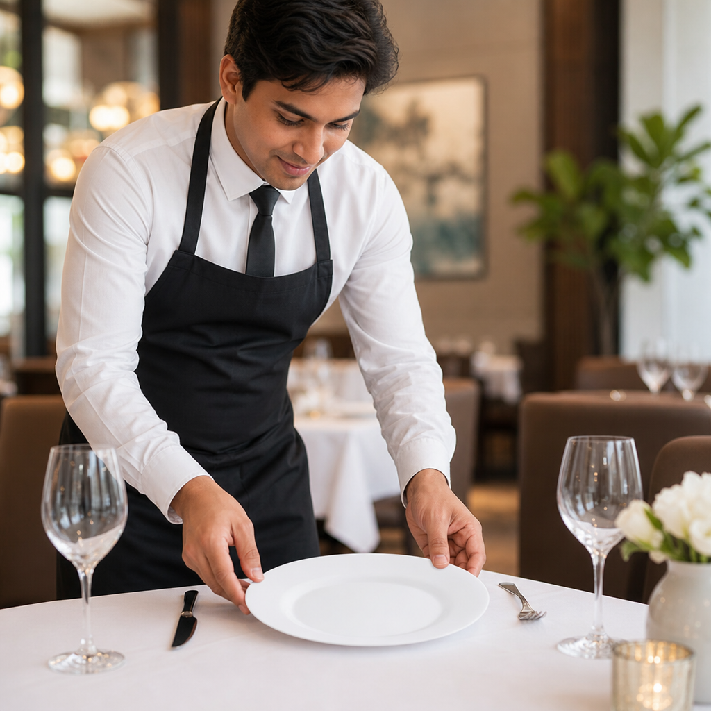 Plates 240mm White Glass for Restaurants & Catering (Pack of 24)
