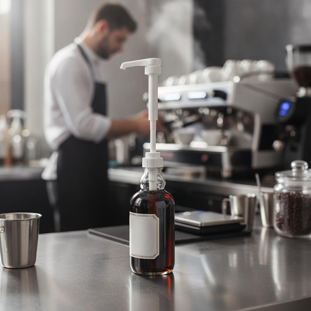 Portion Pump for 1L Syrup Bottles for Beverage Preparation