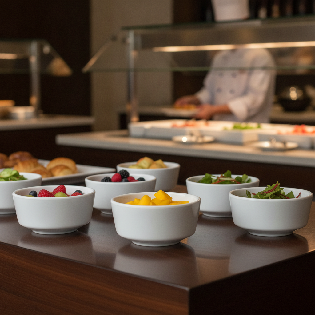 Melamine Bowl 205mm for Buffet Displays