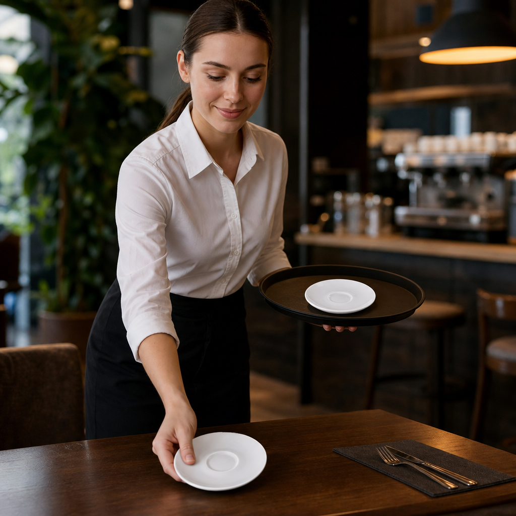 Cappuccino Saucers 160mm Vitrified Porcelain for Cafés & Restaurants (Pack of 12)