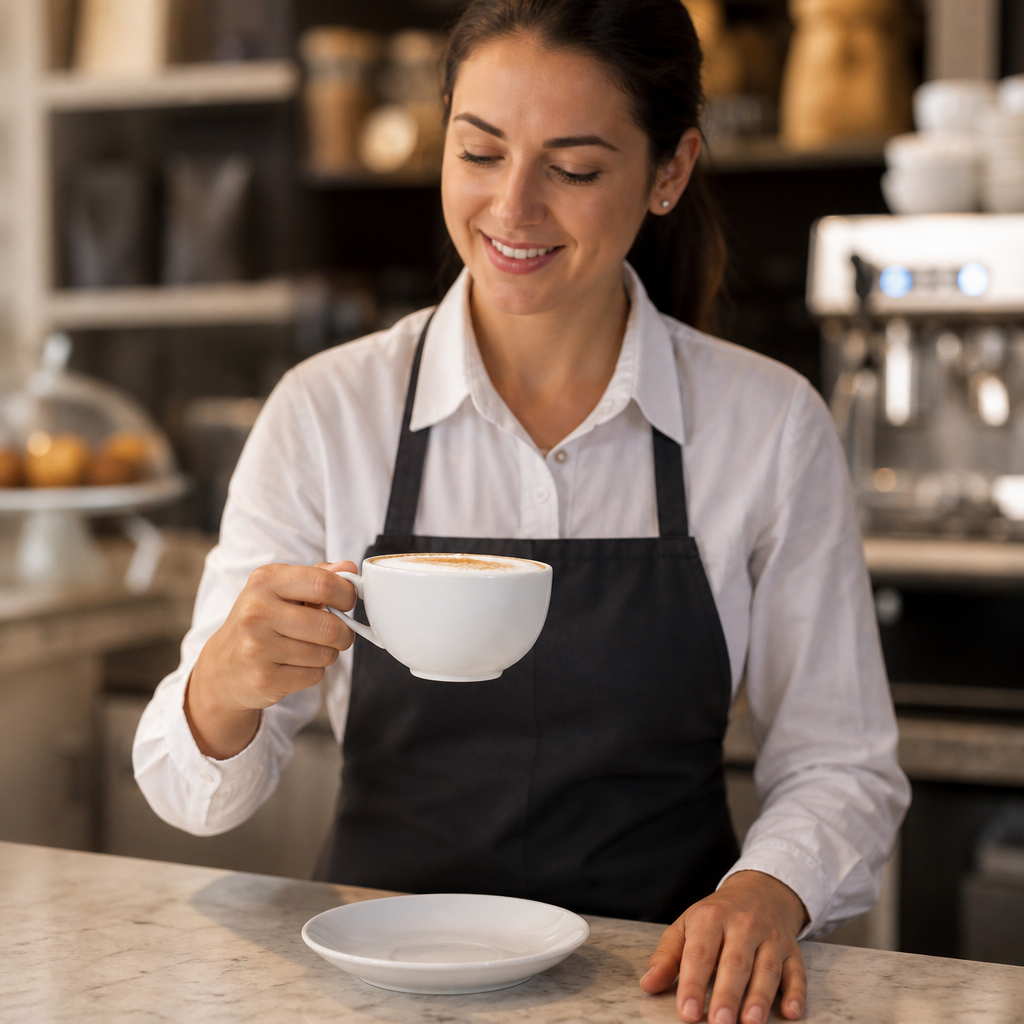 Super Vitrified Ceramic Cappuccino Cups 460ml for Cafés (Pack of 6)