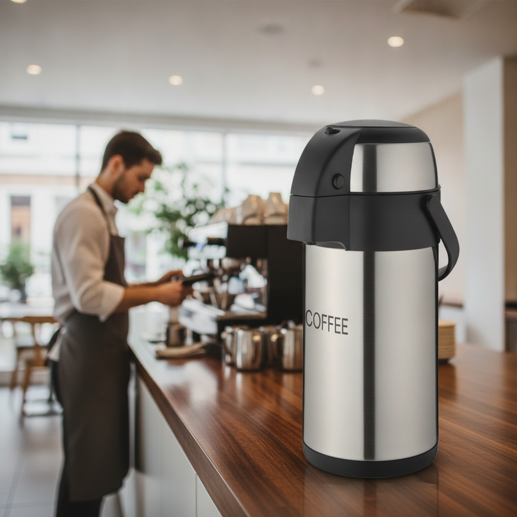 Stainless Steel Pump Action Airpot 3L for Hot & Cold Drinks