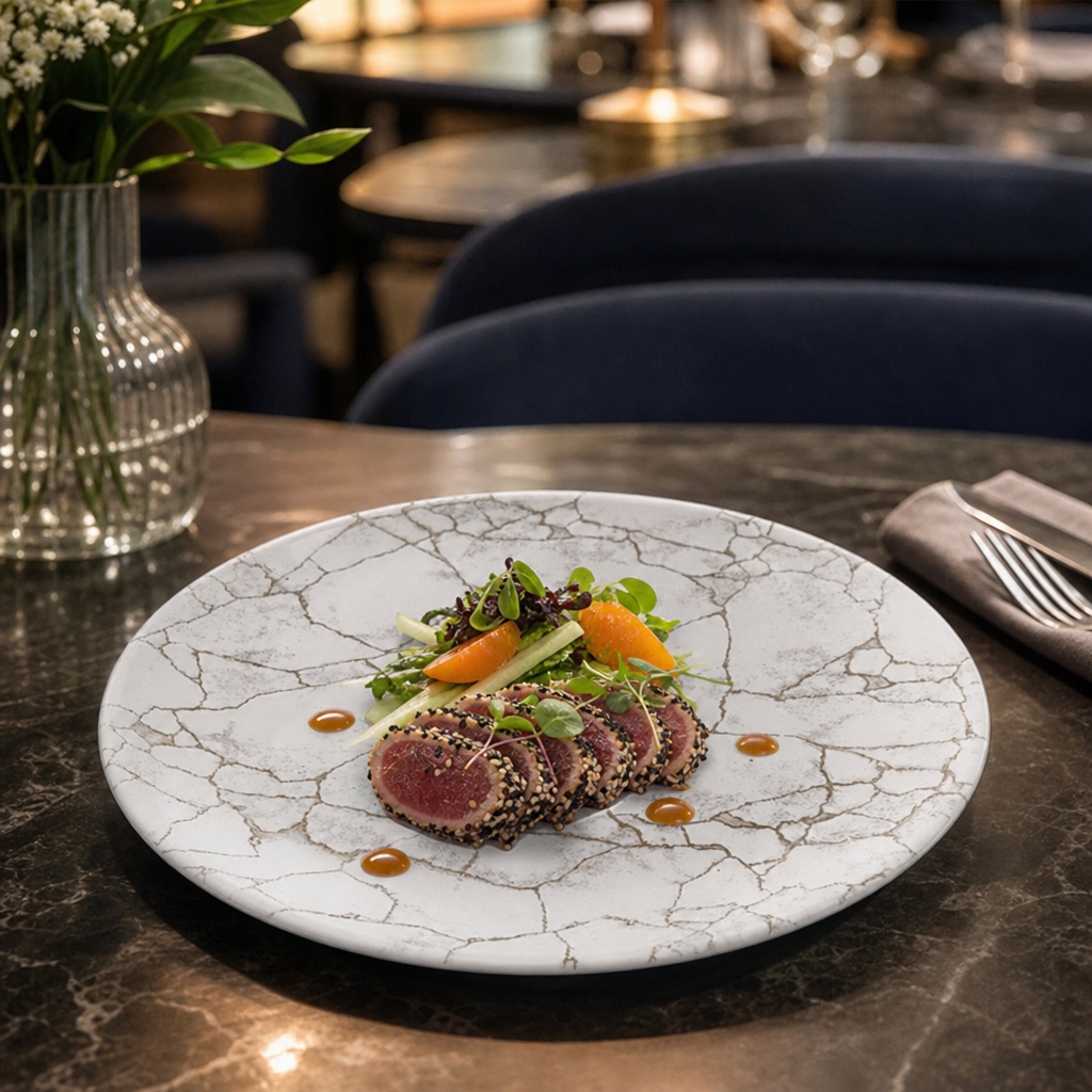 Coupe Plates 260mm Grey Porcelain for Food Presentation (Pack of 12)