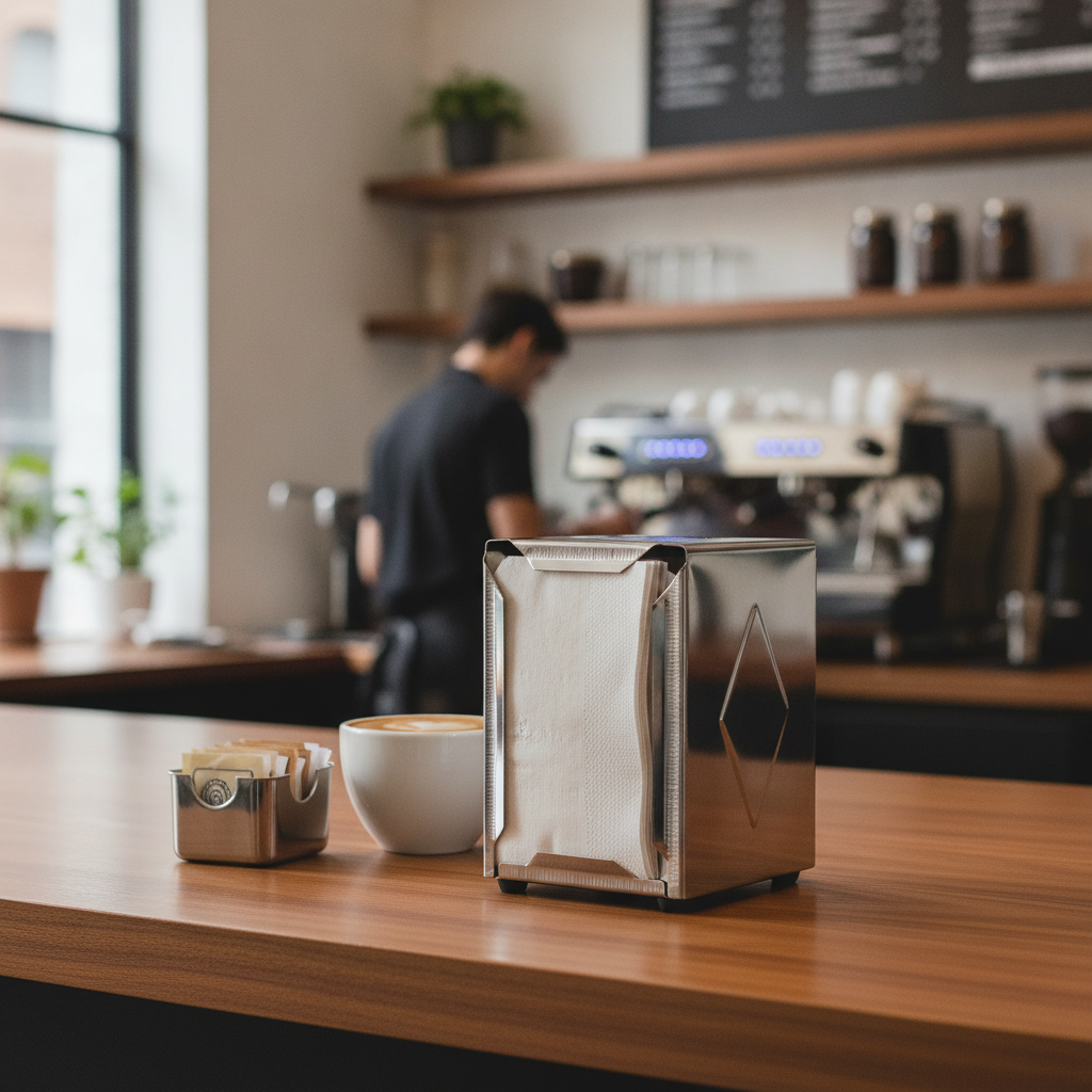 Stainless Steel Napkin Dispenser 140x95mm for Cafés & Food Vans