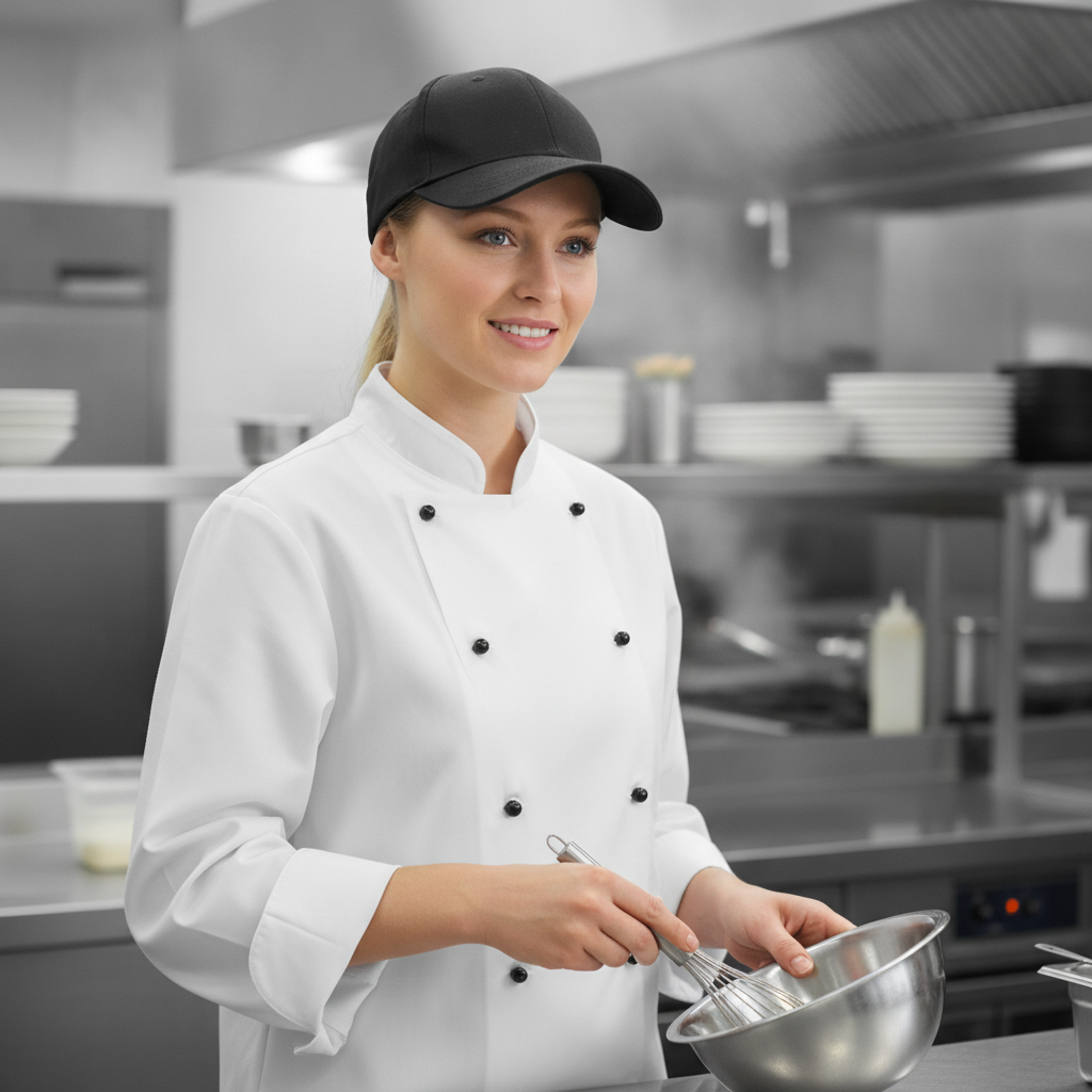 Polycotton Black Baseball Cap for Outdoor Work