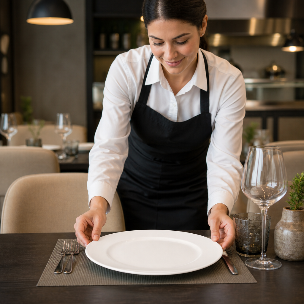 Wide Rim Plates 290mm Porcelain for Catering & Hospitality (Pack of 18)