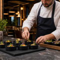 Round Ramekins 73mm Black Melamine for Buffet Presentations (Pack of 24)