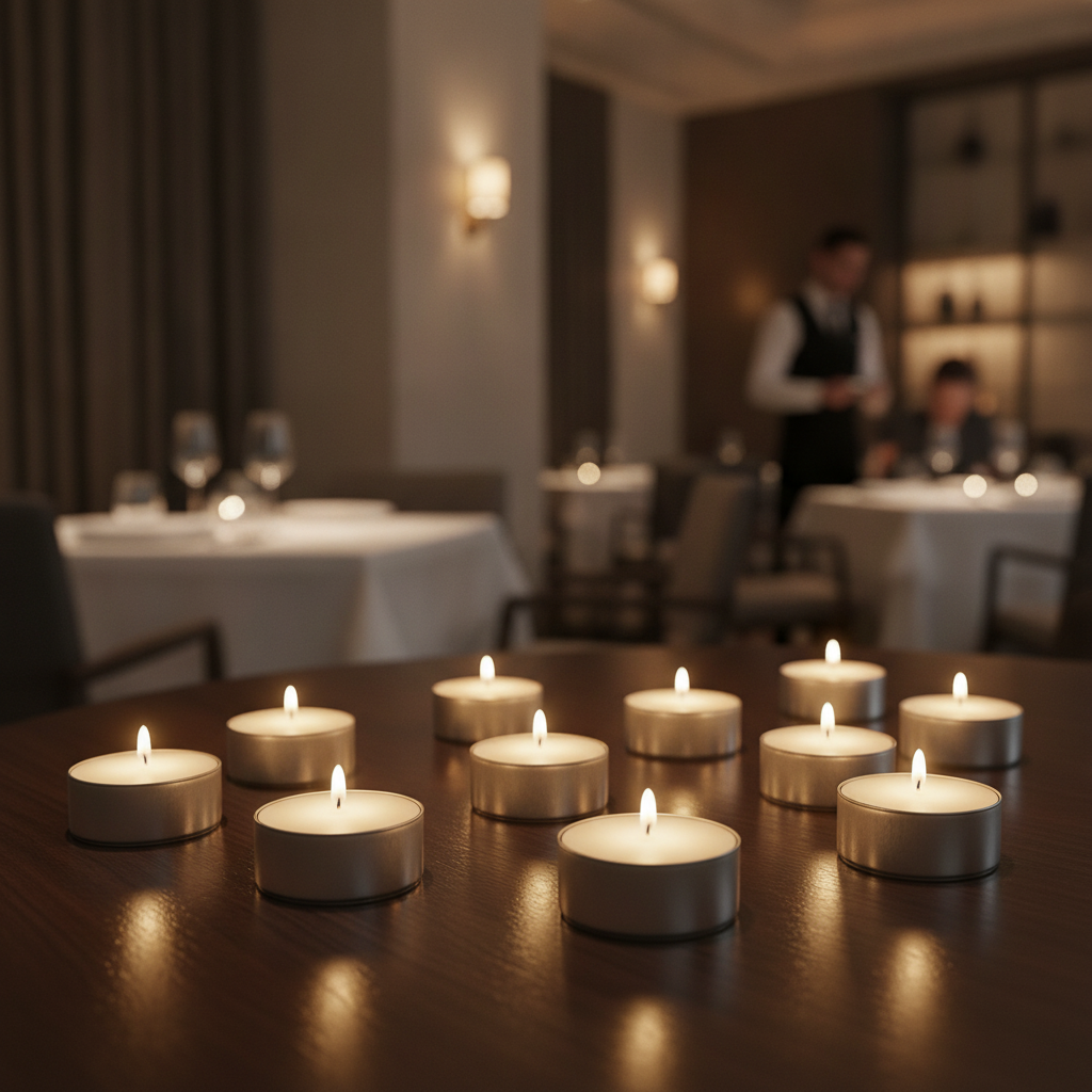 Vegetable Wax Tealights with 8 Hour Burn Time for Events (Pack of 90)