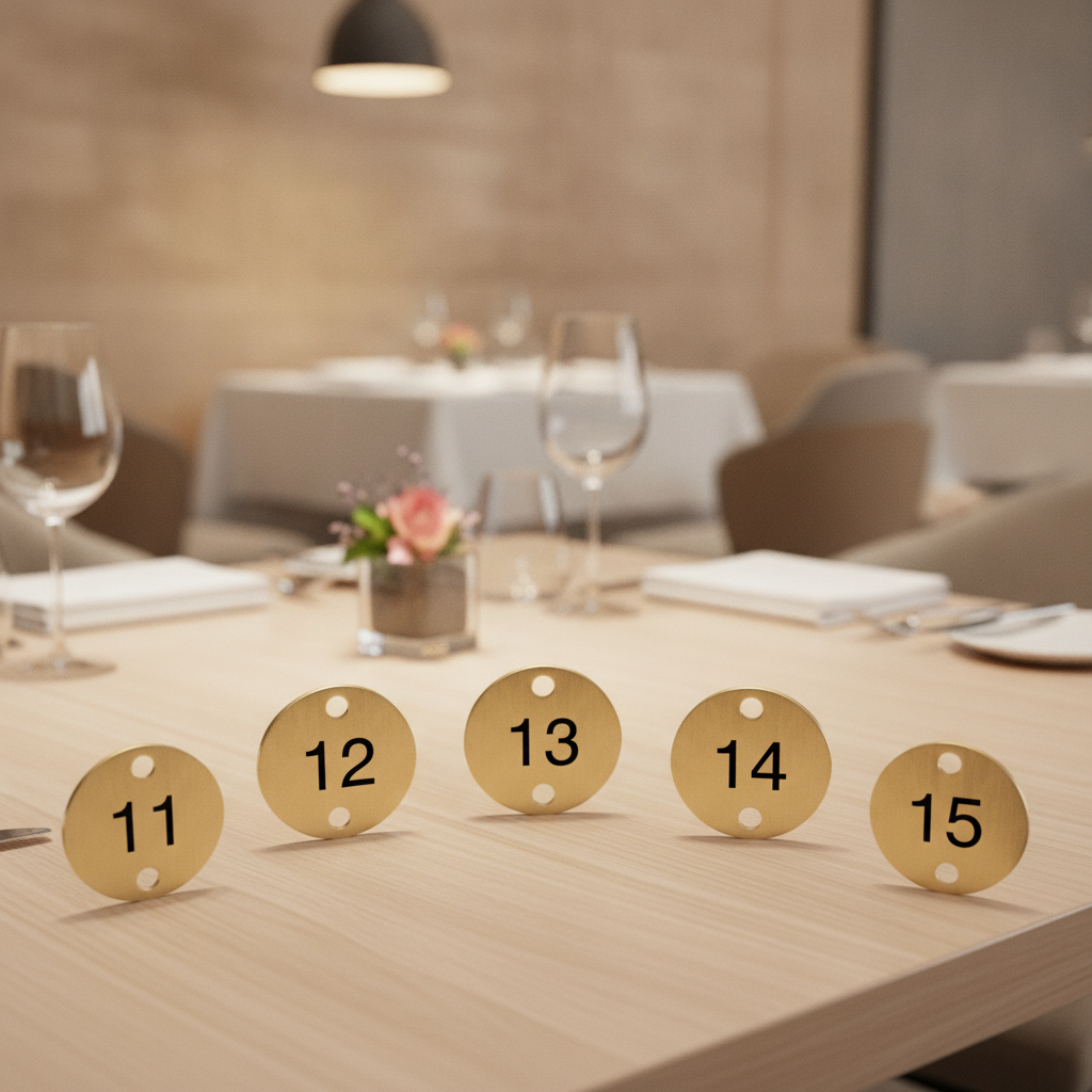 Stainless Steel Table Numbers 11-15 30x30mm for Venues