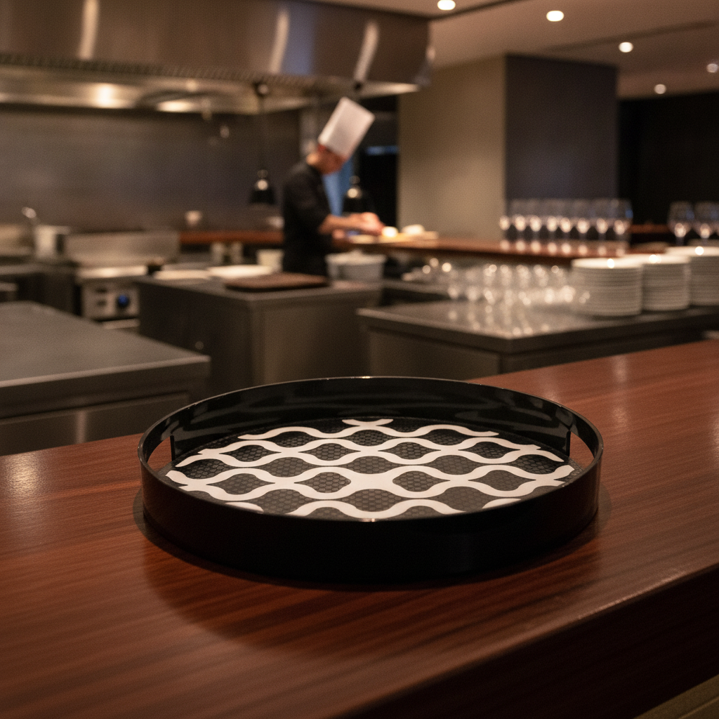 Polycarbonate Round Non-Slip Tray 300mm for Catering & Hospitality