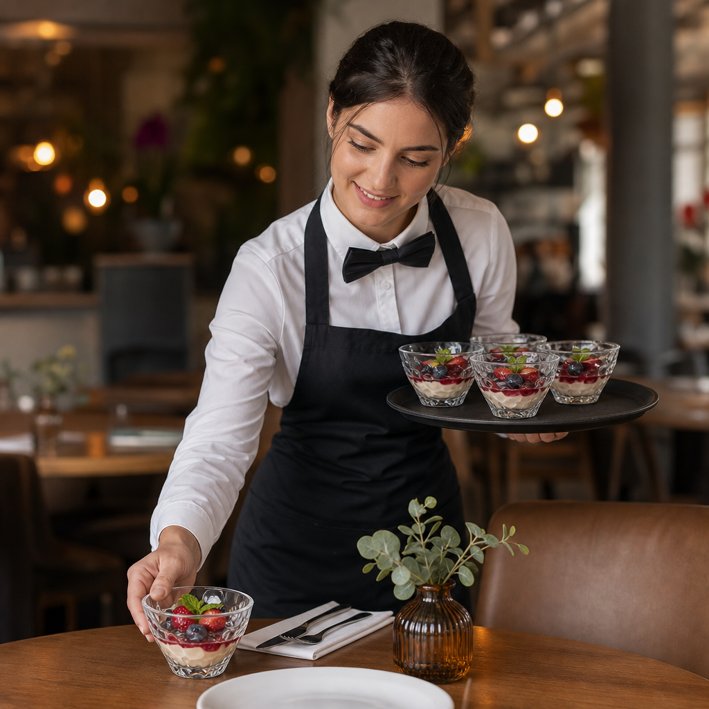 Art Dessert Bowls 200ml Glass for Restaurants & Cafés (Pack of 6)
