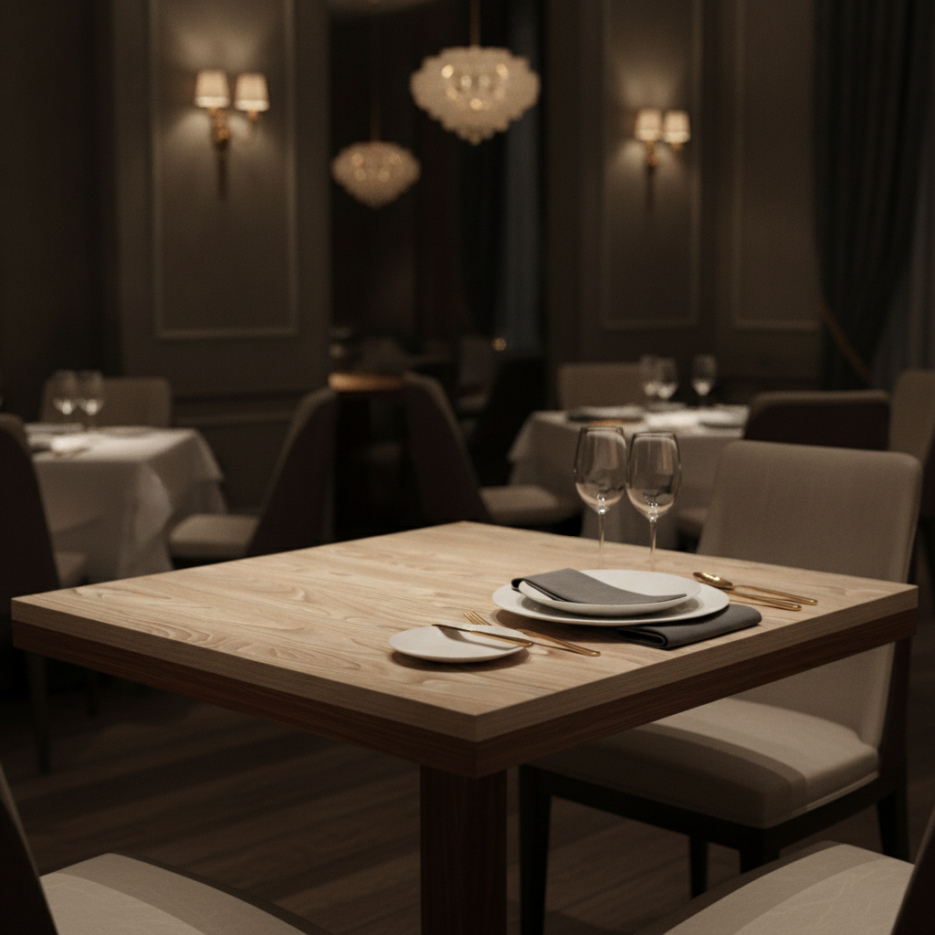 High Density Woodchip Square Tabletop 600mm for Fine Dining