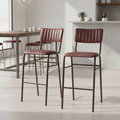 Metal Vintage Red Stacking Bar Stools 1100mm for Cafés & Restaurants (Pack of 2)