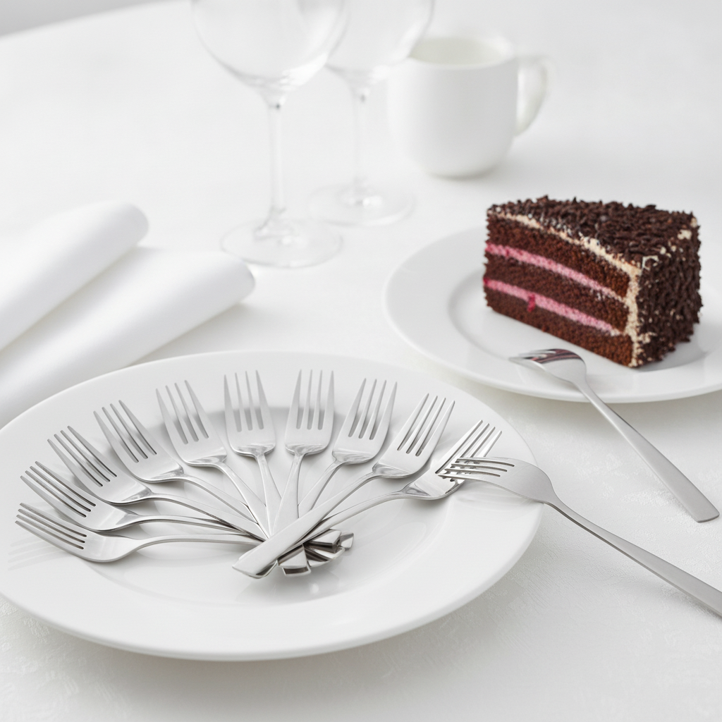 18/0 Stainless Steel Cake Forks 140mm for Formal & Casual Dining (Pack of 12)