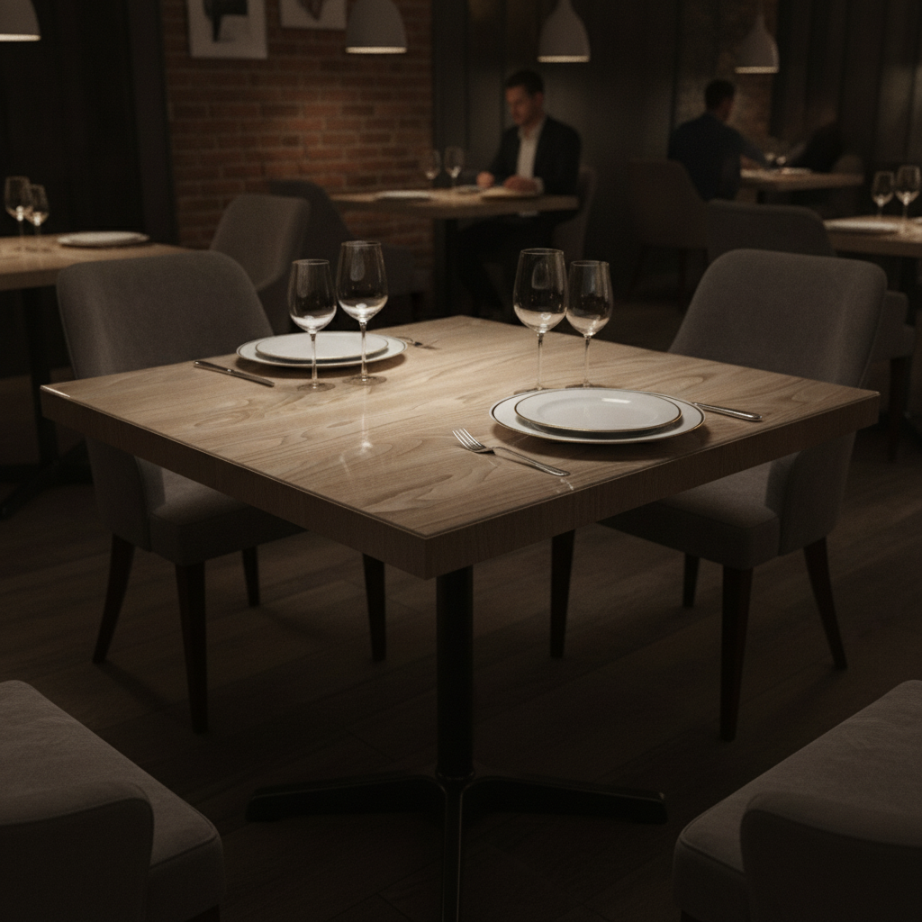 High Density Woodchip Square Tabletop 600mm for Fine Dining