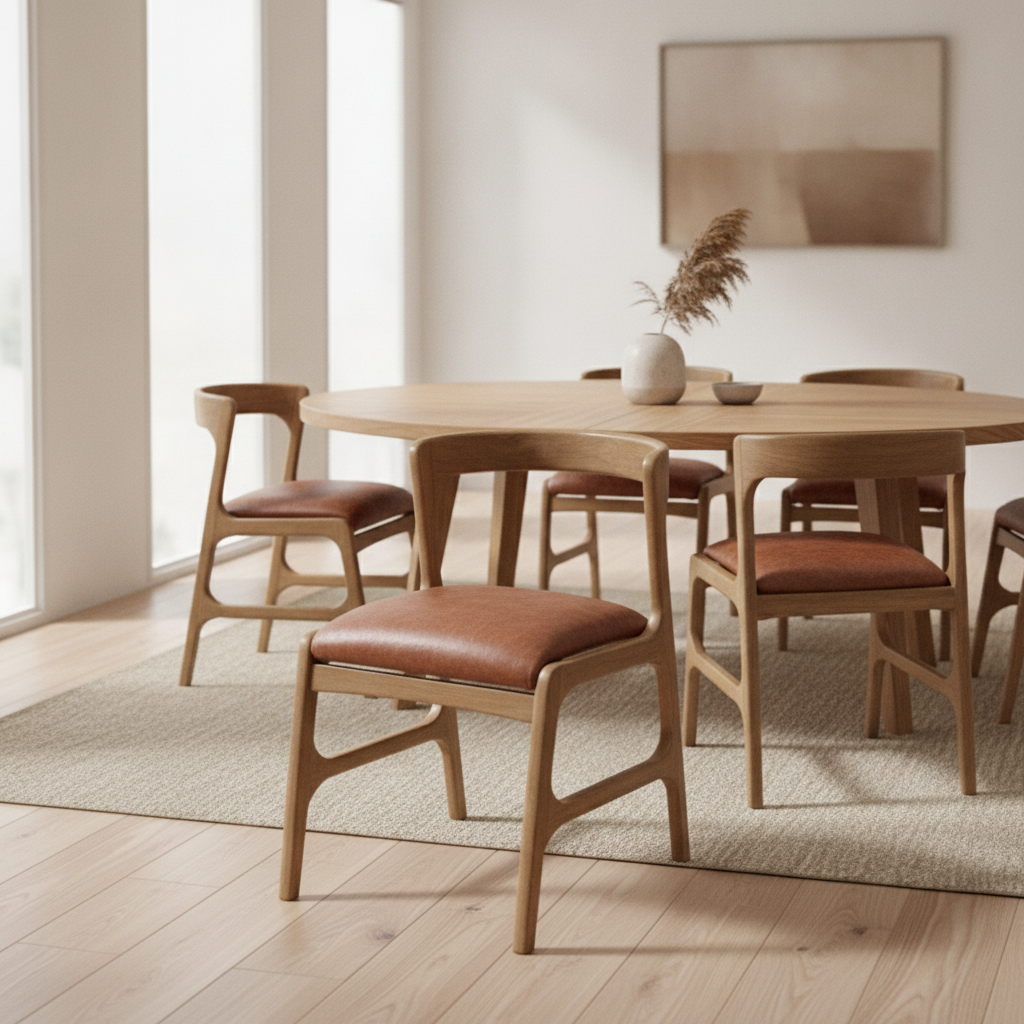 Rubber Wood Dining Chairs 760x480mm for Elegant Seating Areas (Pack of 6)