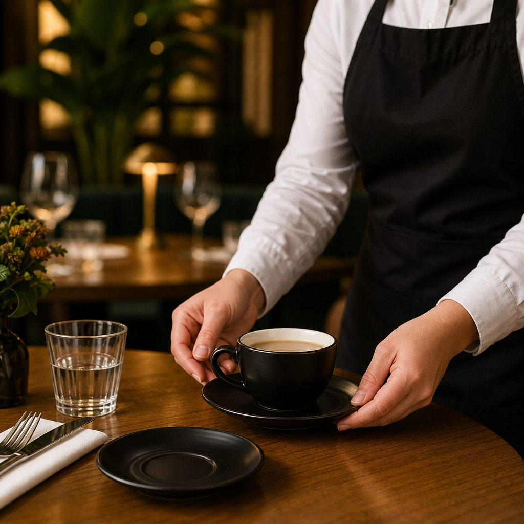 Saucers 162mm Black Vitrified Stoneware for Professional Service (Pack of 6)