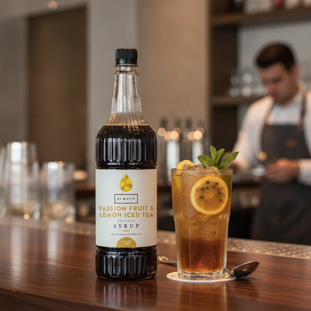 Passion Fruit & Lemon Iced Tea Syrup 1L for Refreshing Beverages