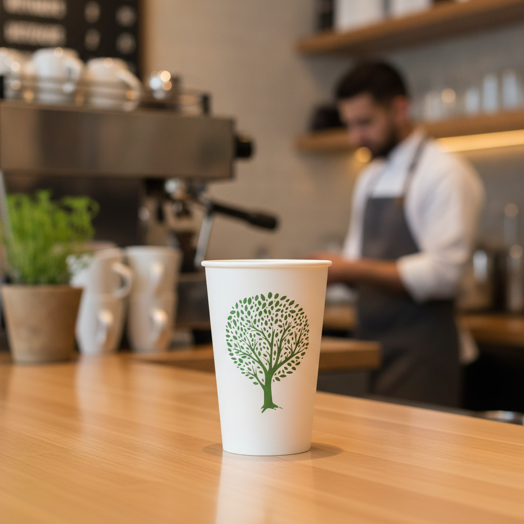 Compostable White Hot Cups 16oz for Takeaway Beverages (Pack of 1000)