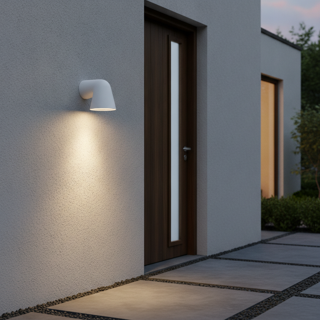 Aluminium Outdoor Wall Light in White for Entryways & Patios