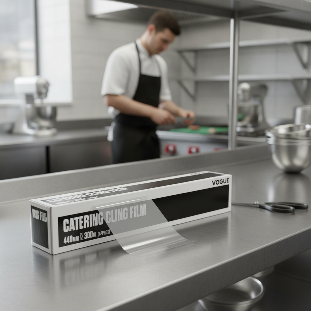 Heavy Duty Clear Cling Film 440mm for Catering Use (300m Roll)
