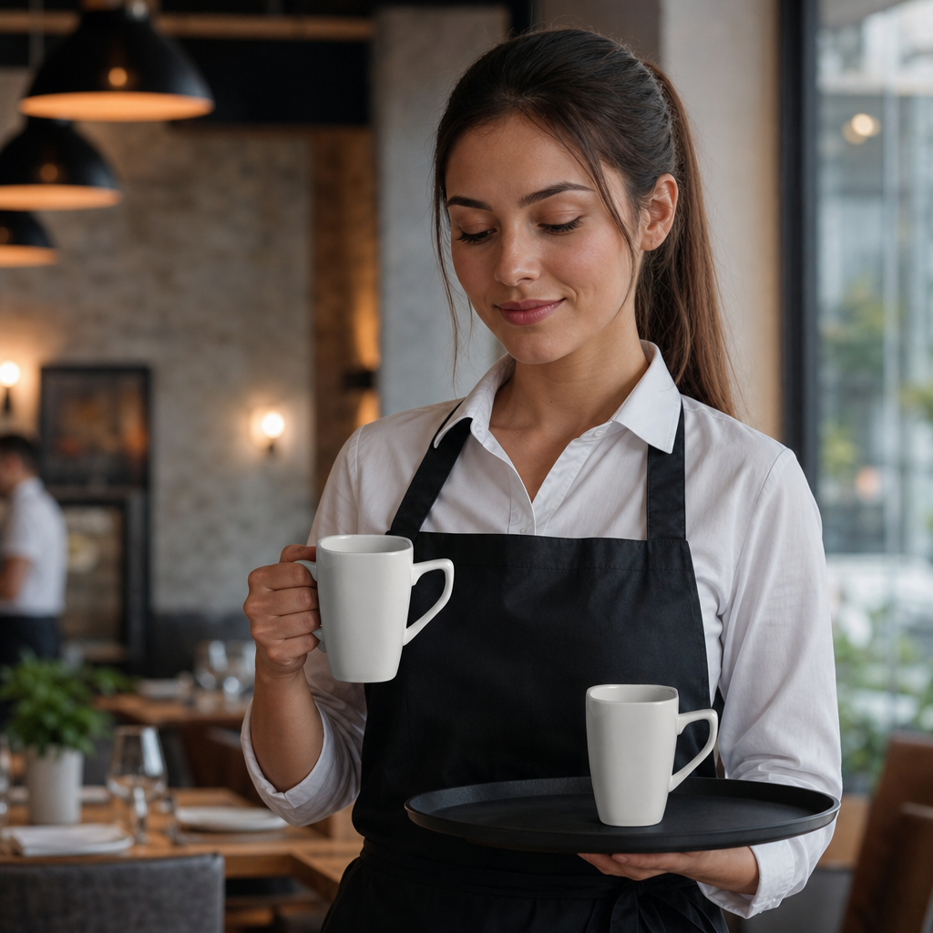 Rounded Square Mugs 284ml Porcelain for Cafés & Restaurants (Pack of 12)