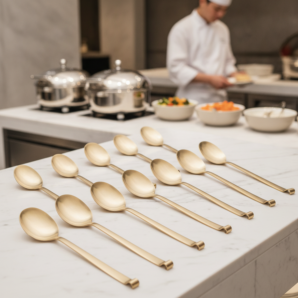 18/10 Stainless Steel Serving Spoons 300mm for Buffet Presentation (Pack of 10)
