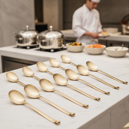 18/10 Stainless Steel Serving Spoons 300mm for Buffet Presentation (Pack of 10)
