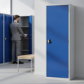 Blue Epoxy Polyester Powder Coated Clothing Locker 610mm for Staff Rooms