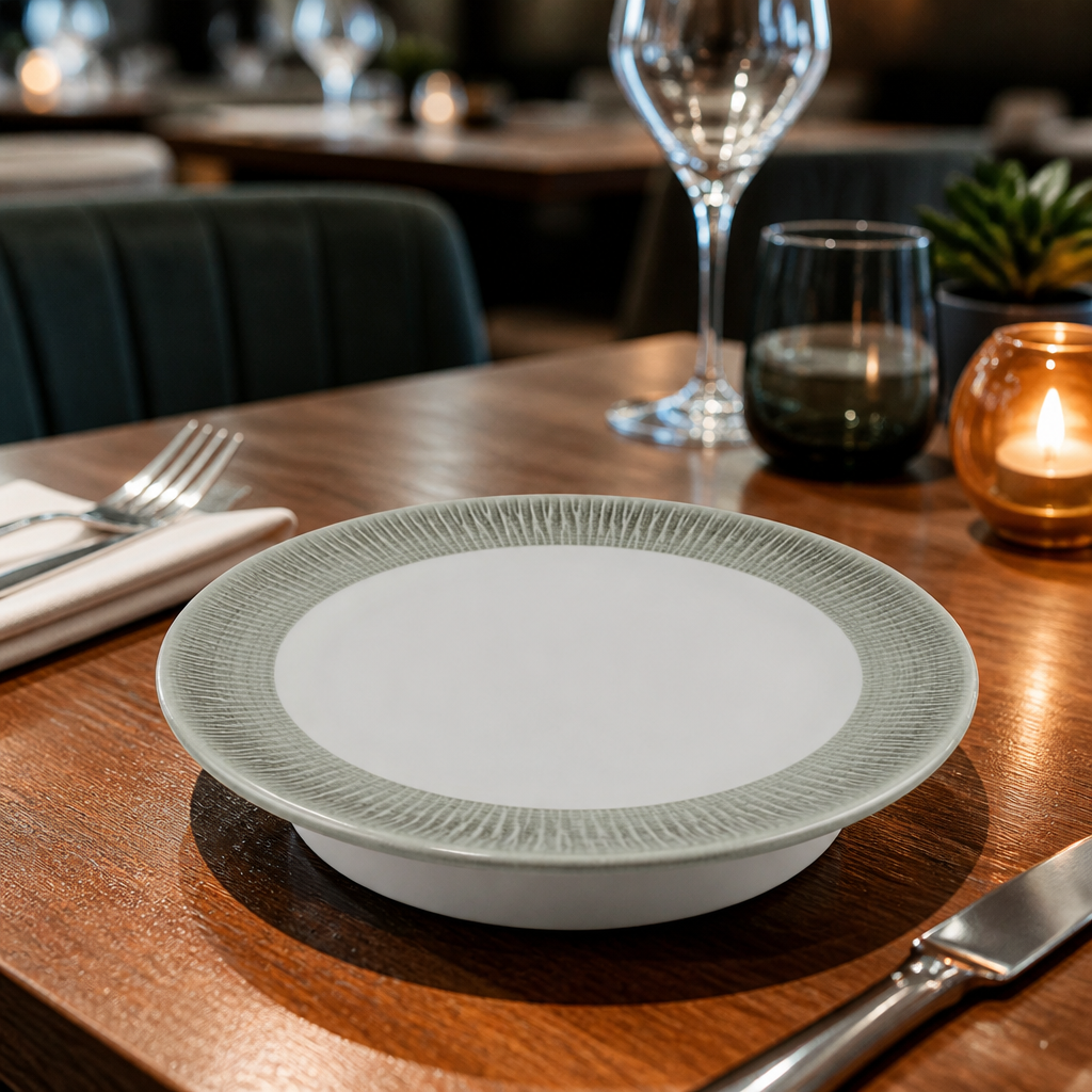 Footed Plates 157mm Ceramic for Restaurants & Hospitality (Pack of 12)