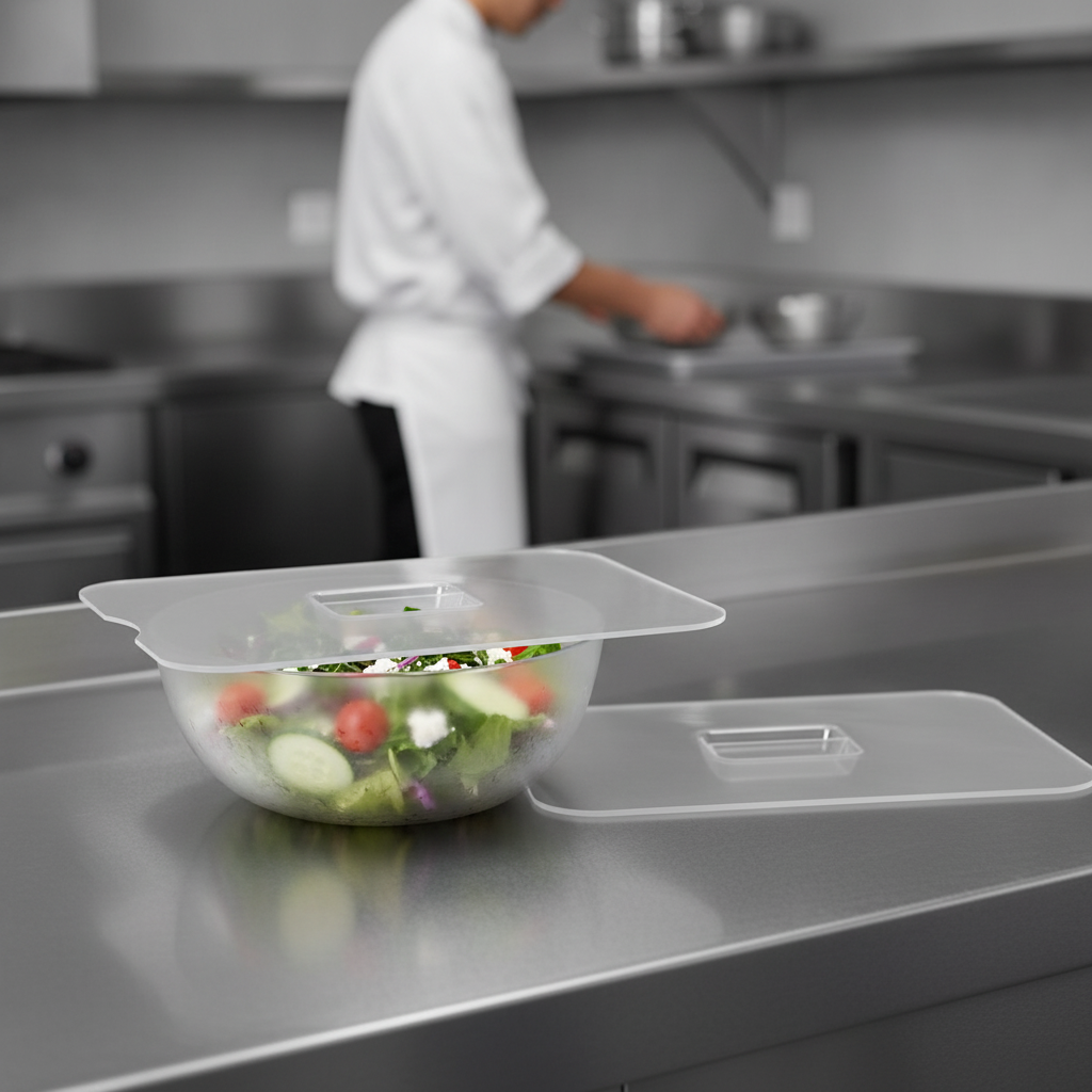Polycarbonate Small Notched Lid 60g for Salad Displays