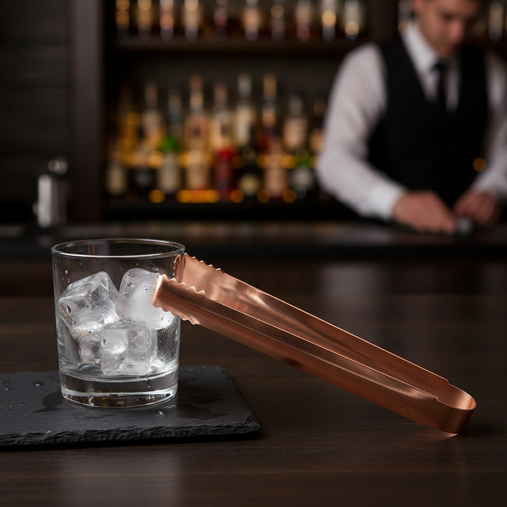 Copper Ice Tongs 160mm for Bar Service