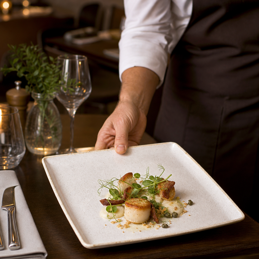 Square Plates 303mm White Vitrified Ceramic for Dining (Pack of 4)