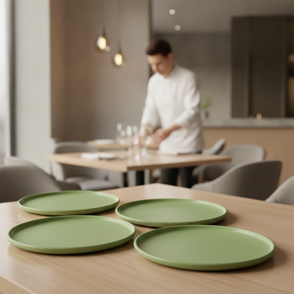 Porcelain Plates Sage 260mm for Catering & Hospitality (Pack of 3)