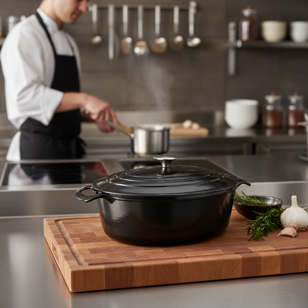 Cast Iron Oval Casserole Dish 5L for Home Cooking
