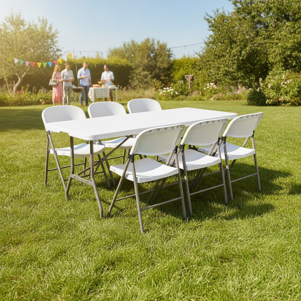 High Density Polyethylene Folding Table 6ft with Chairs for Outdoor Events