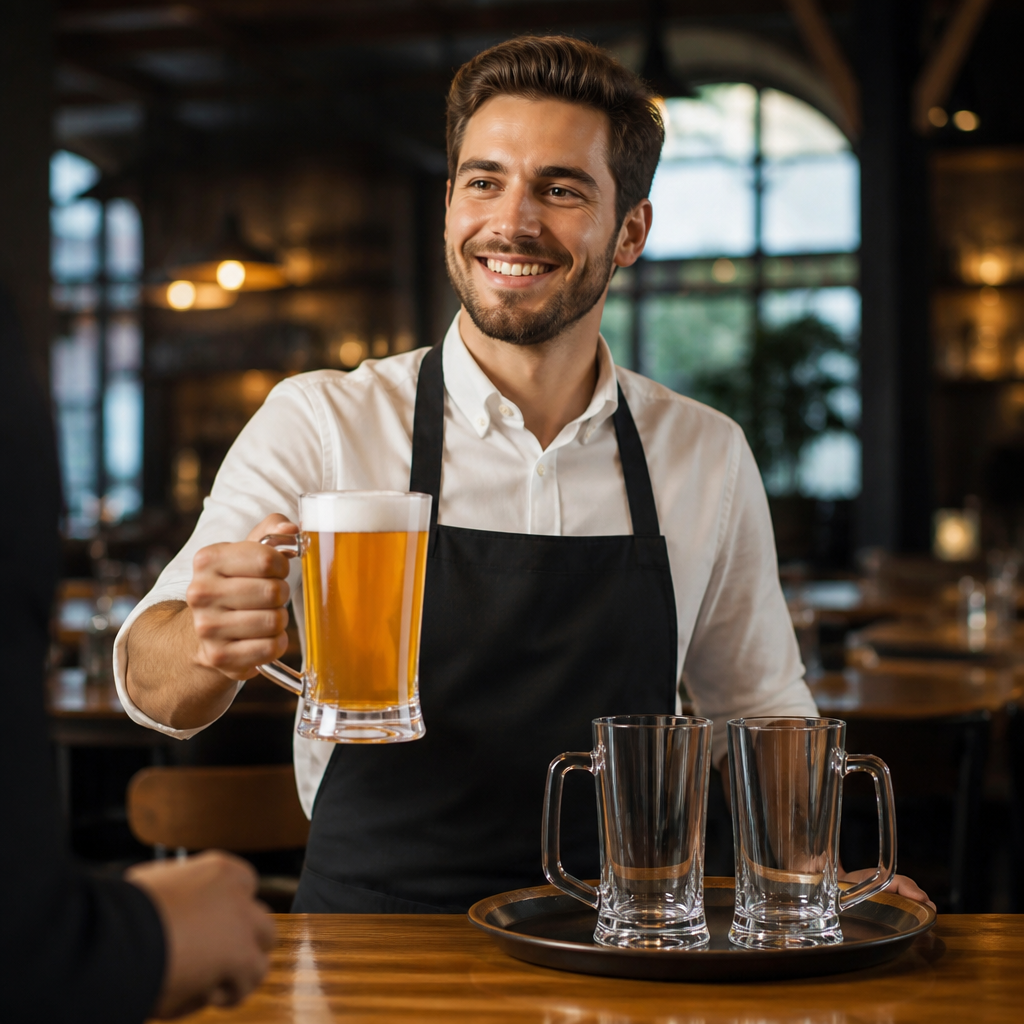 Polycarbonate Clear Beer Mugs 512ml for Outdoor Entertaining (Pack of 12)