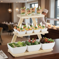 Wooden Triangle Buffet Stand 530x210mm for Elegant Food Displays